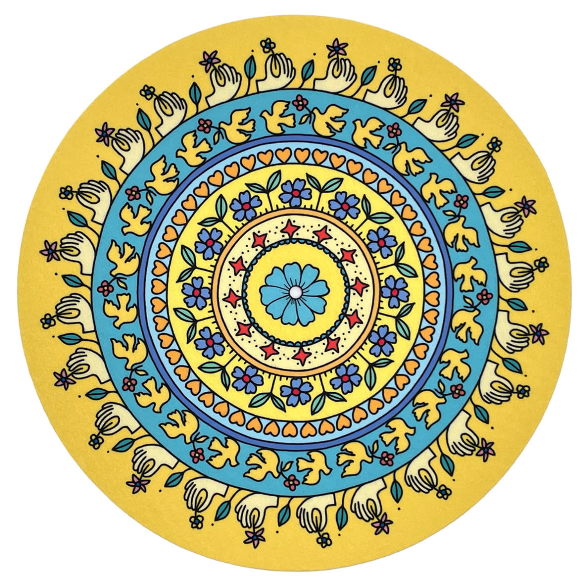 Feutrine pour platine vinyle « FLOWERS » - groovarts.com