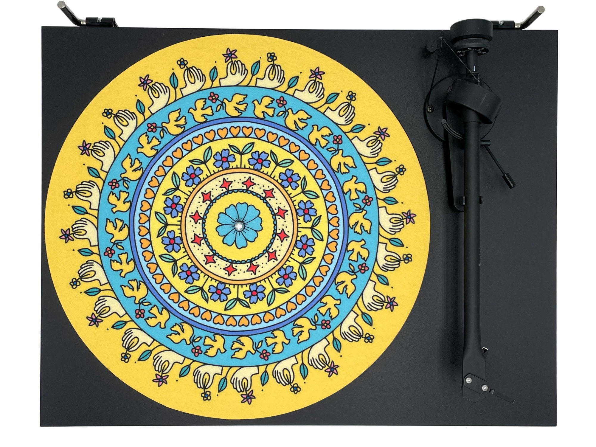 Feutrine pour platine vinyle « FLOWERS » - groovarts.com