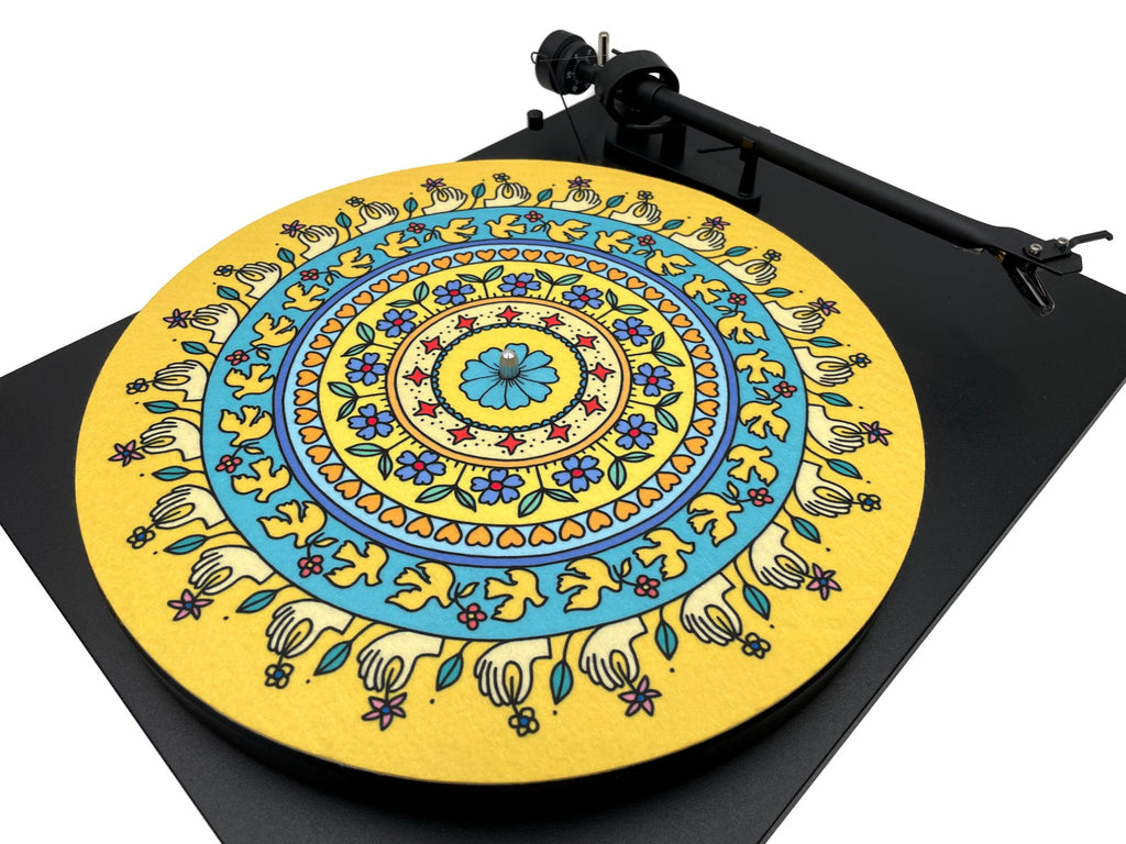 Feutrine pour platine vinyle « FLOWERS » - groovarts.com