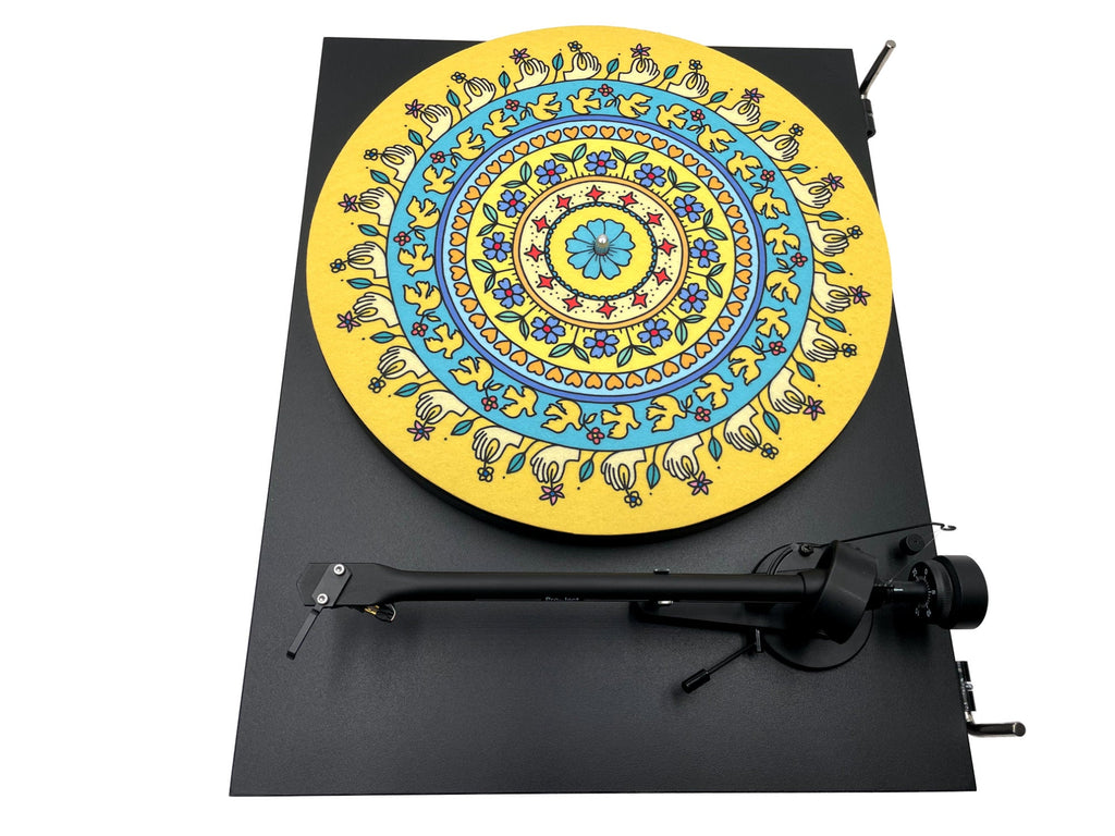 Feutrine pour platine vinyle « FLOWERS » - groovarts.com
