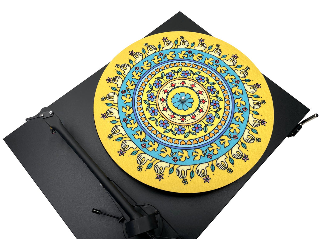 Feutrine pour platine vinyle « FLOWERS » - groovarts.com
